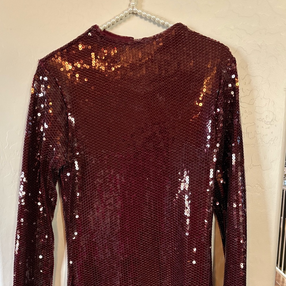 Abercrombie & Fitch Burgundy Sequin Mini Dress